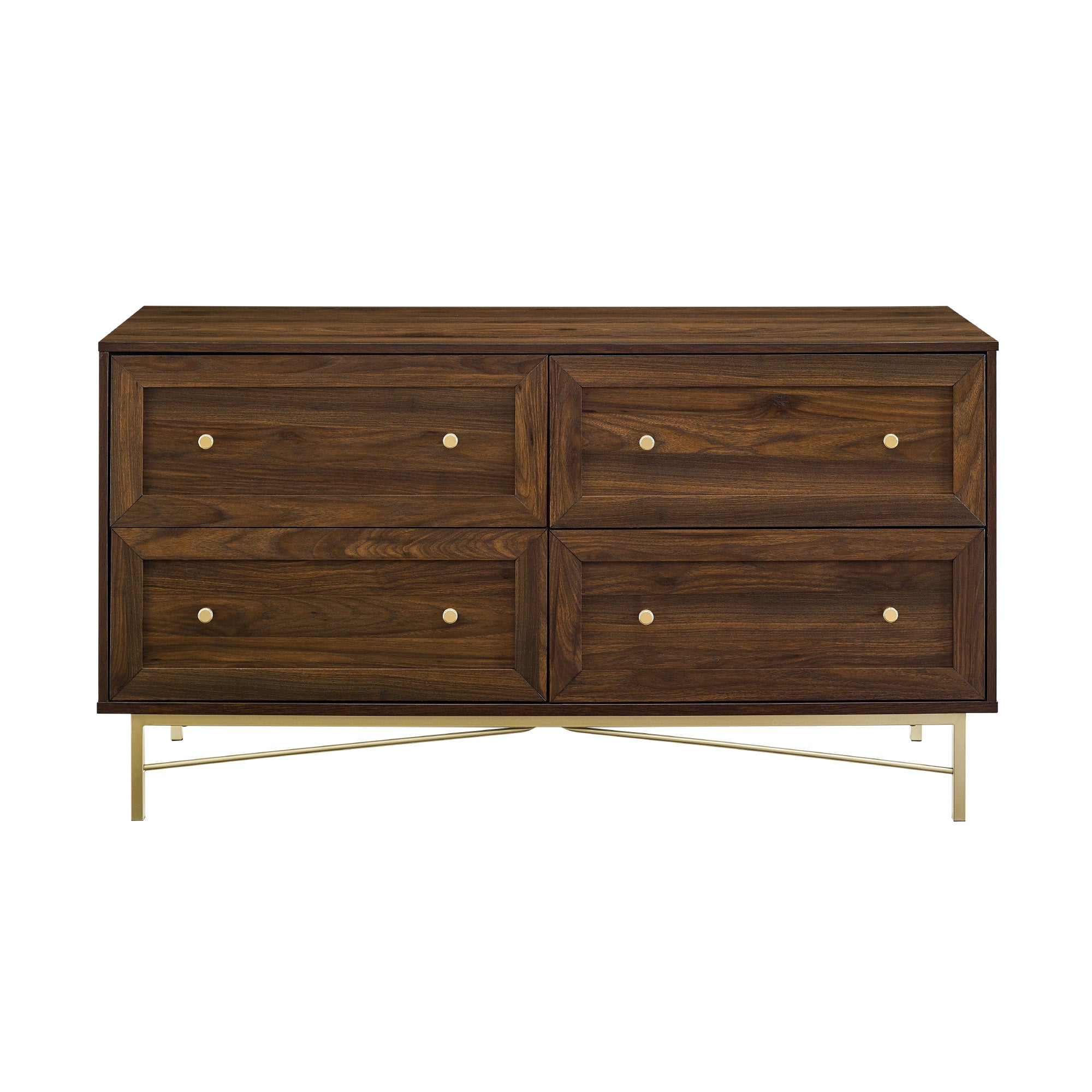 Walker Edison Gwen 56" 4 Drawer Modern Dresser - Dark Walnut Walker Edison Gwen 56" 4 Drawer Modern Dresser - Dark Walnut