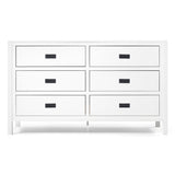 57" Classic Solid Wood 6-Drawer Dresser - White