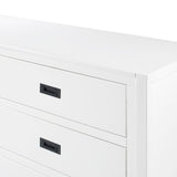 57" Classic Solid Wood 6-Drawer Dresser - White