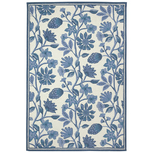Trans-Ocean Liora Manne Capri Floral Vine Casual Indoor/Outdoor Hand Tufted 80% Polyester/20% Acrylic Rug Blue 7'6" x 9'6"