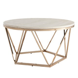 Sei Furniture Luna Faux Stone Round Coffee Table Ck5970 Ck5970