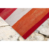 Trans-Ocean Liora Manne Visions II Painted Stripes Contemporary Indoor/Outdoor Handmade 100% Polyester Rug Warm 8' x 10'