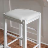 Lancer Backless Counter Stools, White - Set of Two