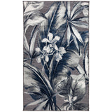 Trans-Ocean Liora Manne Canyon Tropical Leaf Casual Indoor/Outdoor Power Loomed 87% Polypropylene/13% Polyester Rug Charcoal 7'8" x 9'10"