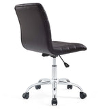 Ripple Armless Mid Back Vinyl Office Chair Brown EEI-1532-BRN