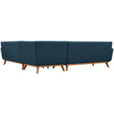 Engage L-Shaped Upholstered Fabric Sectional Sofa Azure EEI-2108-AZU-SET