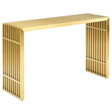 Gridiron Stainless Steel Console Table Gold EEI-3036-GLD