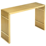 Gridiron Stainless Steel Console Table Gold EEI-3036-GLD