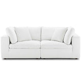 Commix Down Filled Overstuffed 2 Piece Sectional Sofa Set White EEI-3354-WHI