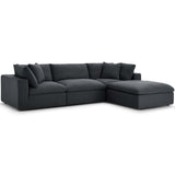 Commix Down Filled Overstuffed 4 Piece Sectional Sofa Set Gray EEI-3356-GRY