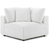 Commix Down Filled Overstuffed 4 Piece Sectional Sofa Set White EEI-3356-WHI