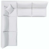 Commix Down Filled Overstuffed 5-Piece Armless Sectional Sofa White EEI-3360-WHI