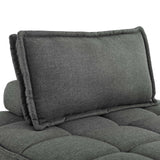Saunter Tufted Fabric Fabric 5-Piece Sectional Sofa Gray EEI-5210-GRY