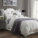 HiEnd Accents Wilshire Comforter Set FB1615-SK-OC Silver, Gray Comforter: Face: 30% Cotton, 70% Polyester. Back: 100% Cotton. Filling: 100% Polyester; Skirt: 100% Cotton. Decking: 100% Polyester; Pillow Sham: 100% Polyester 110x96x3