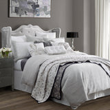 HiEnd Accents Wilshire Comforter Set FB1615-SQ-OC Silver, Gray Comforter: Face: 30% Cotton, 70% Polyester. Back: 100% Cotton. Filling: 100% Polyester; Skirt: 100% Cotton. Decking: 100% Polyester; Pillow Sham: 100% Polyester 92x96x3
