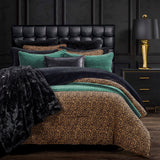 HiEnd Accents Adrienne Comforter Set FB2115-SQ-GD Gold Face: 100% Polyester, Back: 100% Cotton, Filling: 100% Polyester 92x96x3