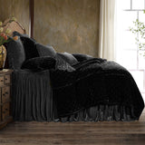 HiEnd Accents Stella Faux Silk Velvet Bedspread Set FB6900-TW-SL Slate 30% Nylon,70% Rayon 39x76x33