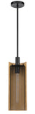 Cal Lighting Wigan Robber Wood Drop Pendant with Mesh Shade FX-3778-1 Black FX-3778-1