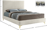 Geri Velvet / Engineered Wood / Metal / Foam Contemporary Cream Velvet King Bed - 81.5" W x 87.2" D x 53" H