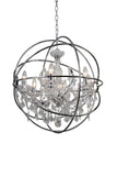 Bethel Chrome Chandelier in Iron & Crystal