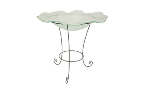 Frosted Glass Bowl on Stand, LG