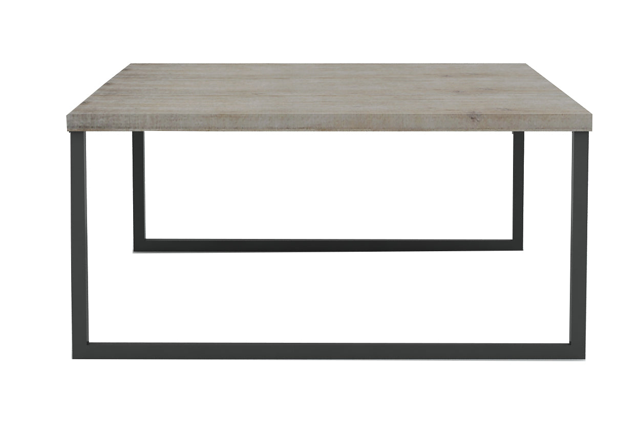 Irondale Square Coffee Table - Stylish Acacia & Iron Design, Mocha Gre