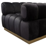 Image Low Profile Chair in Black Velvet w/ Brushed Gold Base by Diamond Sofa
