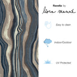 Trans-Ocean Liora Manne Ravella Ipanema Casual Indoor/Outdoor Hand Tufted 70% Polypropylene/30%Acrylic Rug Blue/grey 8'3" x 11'6"