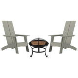 EE2048 Cottage Outdoor Bundle - Rocking Chairs and Fire Pit - Set of 2