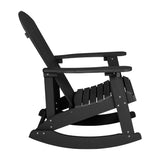 English Elm EE2057 Cottage Outdoor Bundle - Rocking Chairs/Side Table - Set of 4 Black EEV-14783