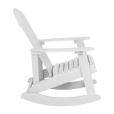 English Elm EE2057 Cottage Outdoor Bundle - Rocking Chairs/Side Table - Set of 4 White EEV-14784