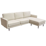 Kelsey Reversible Chaise Sectional in Cream Fabric by Diamond Sofa