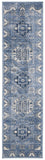 Kazak 100 Kazak 118 Contemporary Power Loomed Polypropylene Pile Rug Blue / Grey