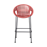 Acapulco 26" Indoor Outdoor Steel Bar Stool with Brick Red Rope