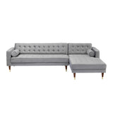 Somerset Velvet Mid Century Modern Right Sectional Sofa