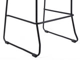 Shasta 30" Outdoor Metal and Grey Rope Stackable Barstool - Set of 2
