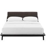 Luella Queen Upholstered Fabric Platform Bed Cappuccino Brown MOD-6047-CAP-BRN
