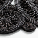 Natural Fiber 360 Contemporary Hand Woven 100% Jute Pile Rug Black