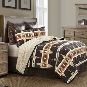 HiEnd Accents Yosemite Reversible Quilt Set QL1839-FQ-OC Multi Color Face and Back: 100% cotton; Fill: 100% polyester 92x96x0.1
