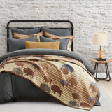HiEnd Accents Home on the Range Reversible Quilt Set QW2237-KG-TN Tan Face and Back: 100% cotton; Fill: 100% polyester 110 x 96 x 0.5