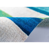 Trans-Ocean Liora Manne Visions II Painted Stripes Contemporary Indoor/Outdoor Handmade 100% Polyester Rug Cool 8' x 10'