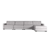 Nativa Interiors Chester Solid + Manufactured Wood / Revolution Performance Fabrics® 5 Pieces Modular Symmetrical Sectional with Ottoman Grey 166.00"W x 83.00"D x 33.00"H