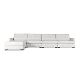 Nativa Interiors Chester Solid + Manufactured Wood / Revolution Performance Fabrics® 5 Pieces Modular Symmetrical Sectional with Ottoman Off White 166.00"W x 83.00"D x 33.00"H