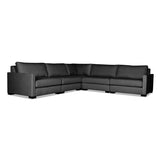 Nativa Interiors Chester Solid + Manufactured Wood / Revolution Performance Fabrics® 5 Pieces Modular Symmetrical Sectional with Ottoman Charcoal 128.00"W x 128.00"D x 33.00"H