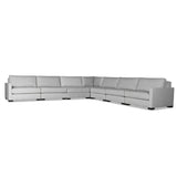 Nativa Interiors Chester Solid + Manufactured Wood / Revolution Performance Fabrics® 7 Pieces Modular Symmetrical Sectional with Ottoman Grey 166.00"W x 166.00"D x 33.00"H