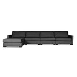 Nativa Interiors Chester Solid + Manufactured Wood / Revolution Performance Fabrics® 5 Pieces Modular Symmetrical Sectional with Ottoman Charcoal 166.00"W x 83.00"D x 33.00"H