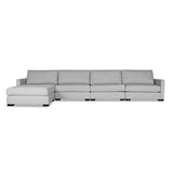 Nativa Interiors Chester Solid + Manufactured Wood / Revolution Performance Fabrics® 5 Pieces Modular Symmetrical Sectional with Ottoman Grey 166.00"W x 83.00"D x 33.00"H