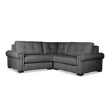 Nativa Interiors Sylviane Solid + Manufactured Wood / Revolution Performance Fabrics® 3 Pieces Modular  Sectional with Ottoman Charcoal 90.00"W x 90.00"D x 33.00"H