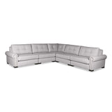 Nativa Interiors Sylviane Solid + Manufactured Wood / Revolution Performance Fabrics® 5 Pieces Modular Symmetrical Sectional with Ottoman Grey 128.00"W x 128.00"D x 33.00"H
