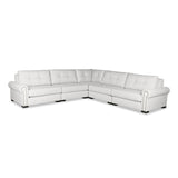 Nativa Interiors Sylviane Solid + Manufactured Wood / Revolution Performance Fabrics® 5 Pieces Modular Symmetrical Sectional with Ottoman Off White 128.00"W x 128.00"D x 33.00"H